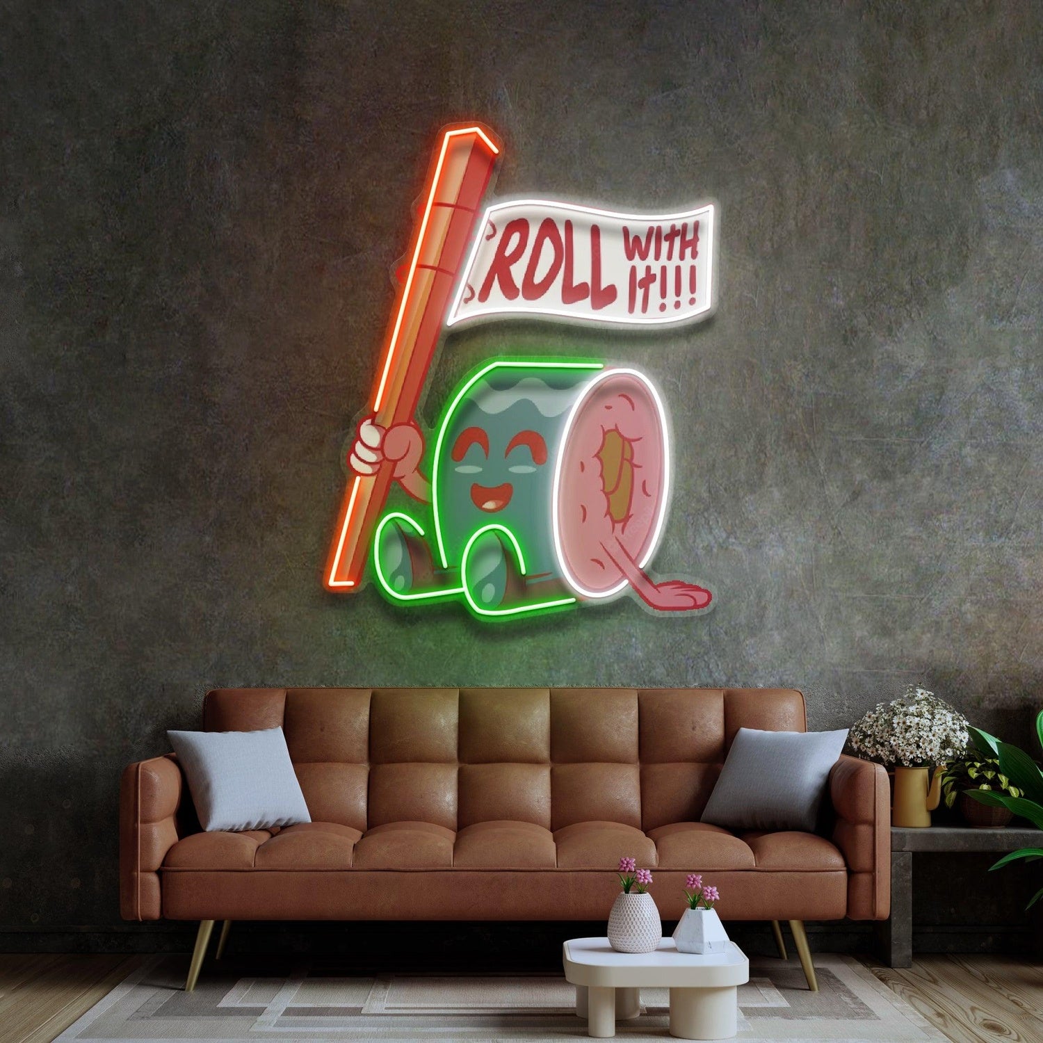 Sushi Roll With It Uv Printed Led Neon Sign For Home Cafe Restaurant Decor | Shineneon