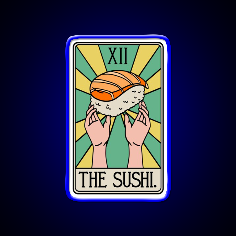 Sushi Tarot Card Funny Fast Food Led Neon Sign For Burger Place Rgb Color