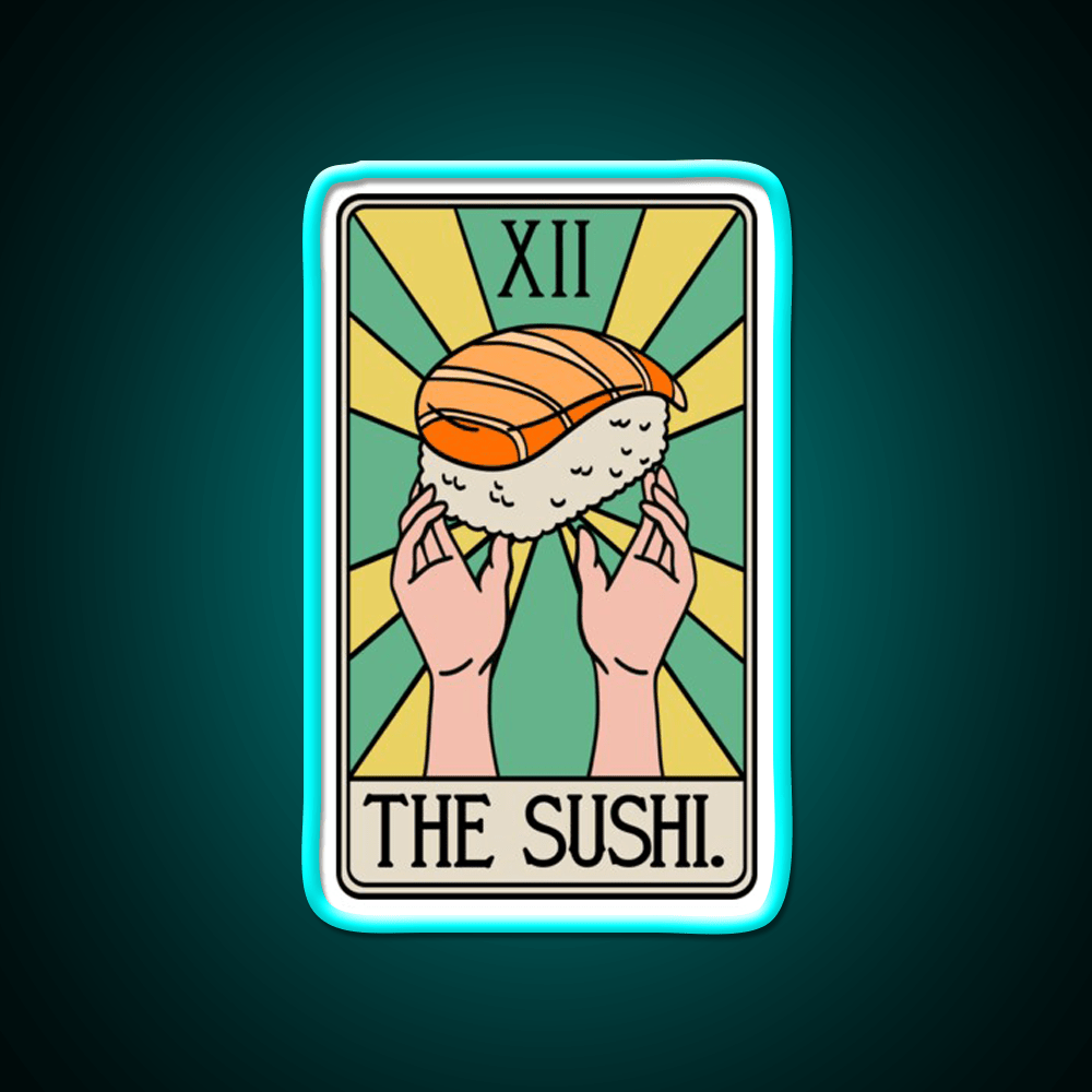 Sushi Tarot Card Funny Fast Food Led Neon Sign For Burger Place Rgb Color - Shineneon
