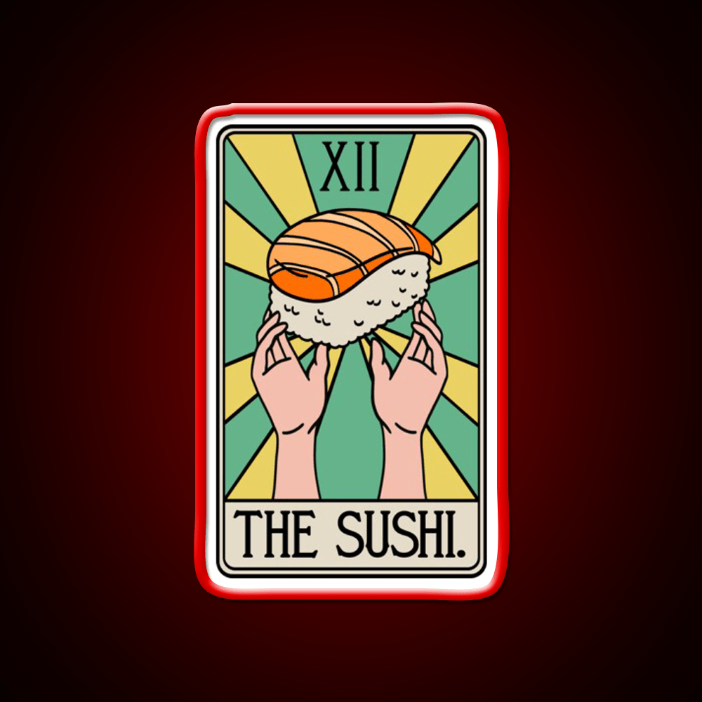 Sushi Tarot Card Funny Fast Food Led Neon Sign For Burger Place Rgb Color - Shineneon
