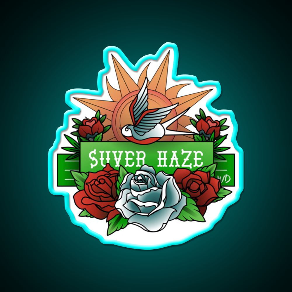 Suver Haze Hemp Inspired Green Leaf Led Neon Sign Rgb Color - Size and dimension reference