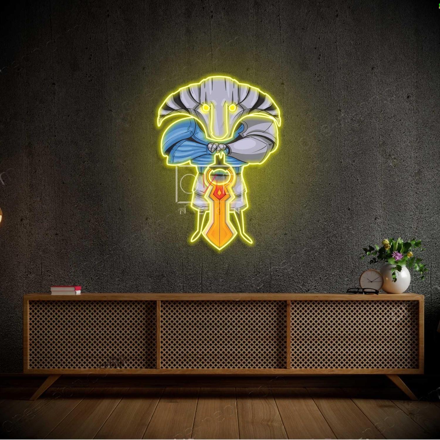 Sven Blue-Green Amber Warrior Led Neon Sign Gaming Room Decor | Shineneon