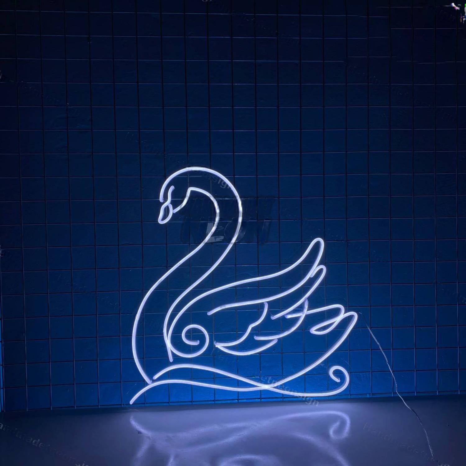 Swan Floating Led Neon Sign Swan Bird Bedroom Led Decor | Shineneon