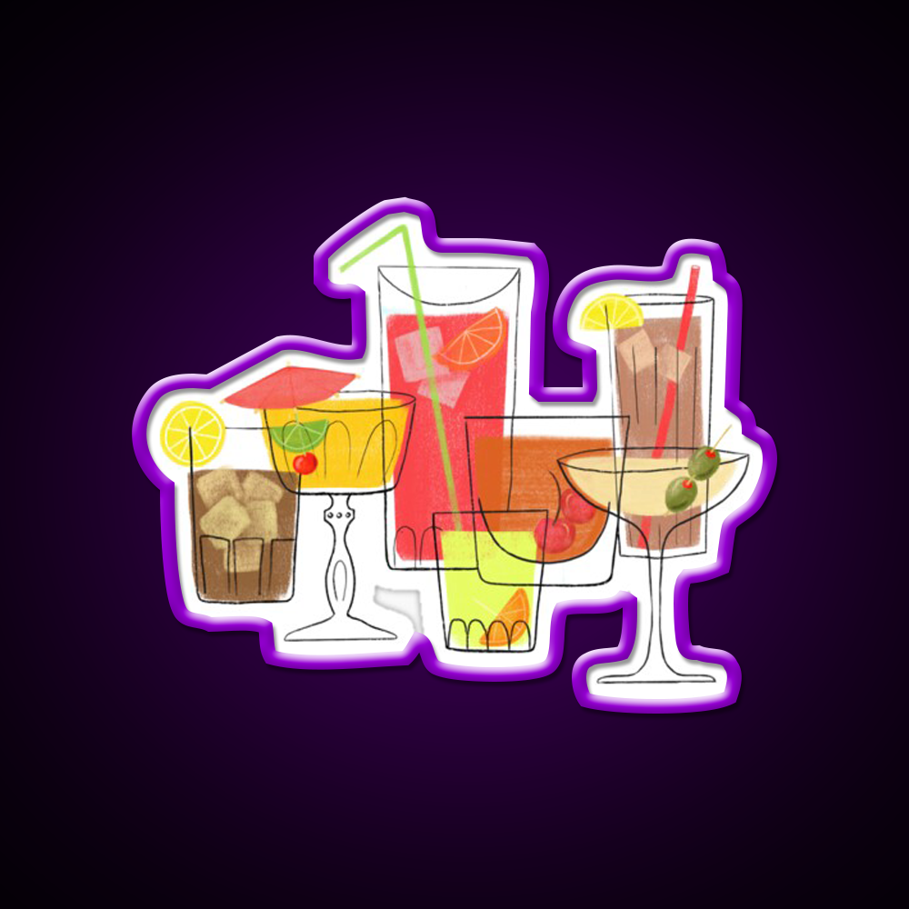 Swanky Summer Coolers Cocktail Bar Decor Led Neon Sign Rgb Color - LED neon sign view 9