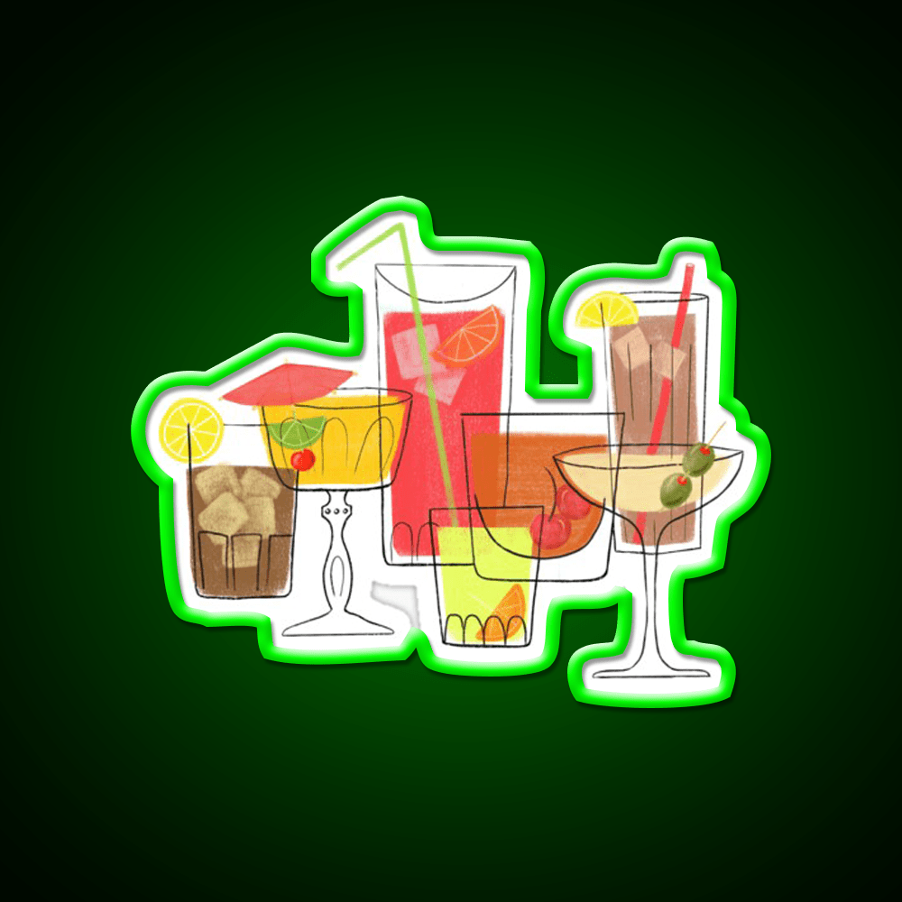 Swanky Summer Coolers Cocktail Bar Decor Led Neon Sign Rgb Color - Shineneon