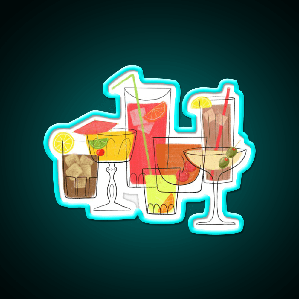 Swanky Summer Coolers Cocktail Bar Decor Led Neon Sign Rgb Color - Shineneon