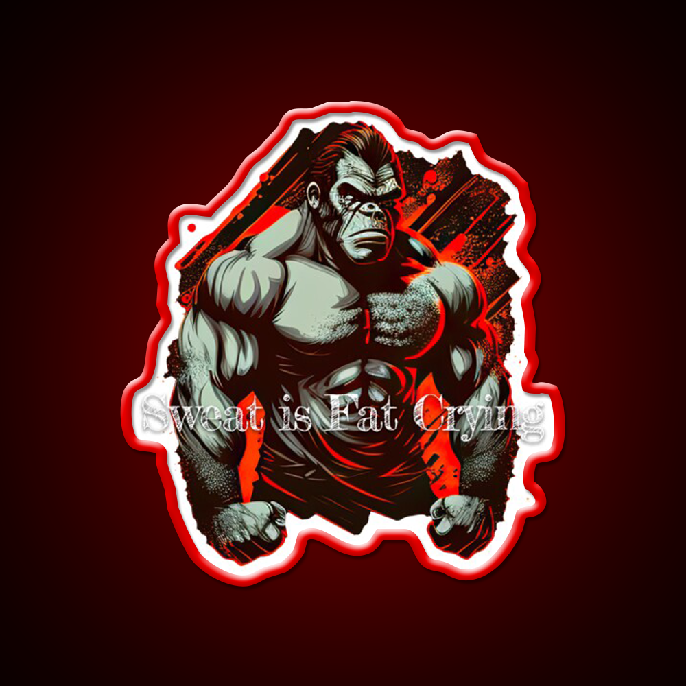 Sweat Is Fat Crying Bodybuilding Gym Fitness Led Neon Sign Rgb Color