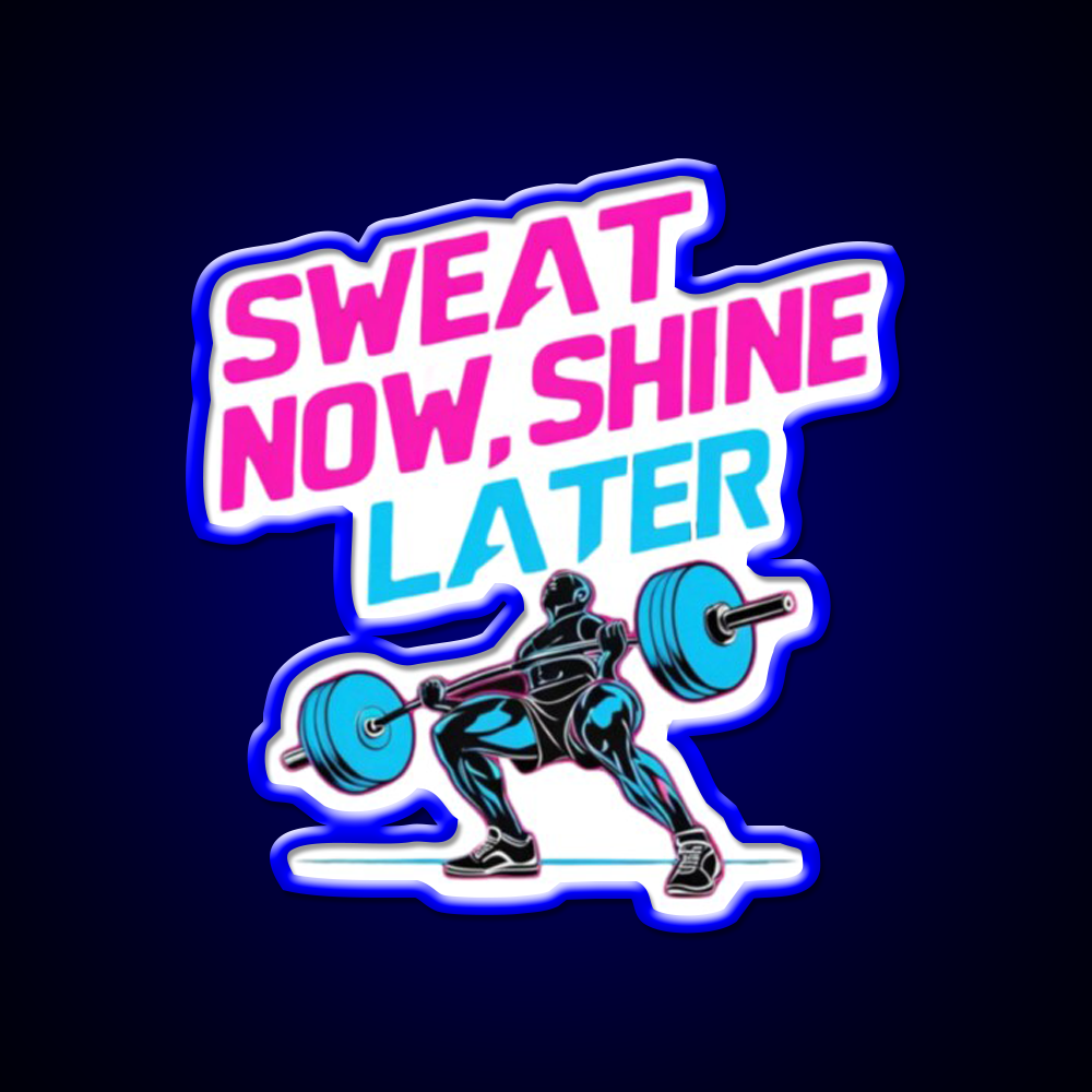 Sweat Now Shine Later Gym Fitness Led Neon Sign Rgb Color