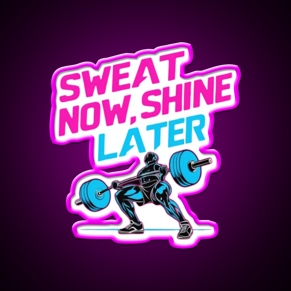 Sweat Now Shine Later Gym Fitness Led Neon Sign Rgb Color