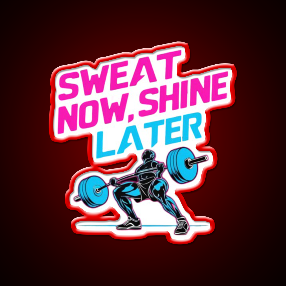 Sweat Now Shine Later Gym Fitness Led Neon Sign Rgb Color