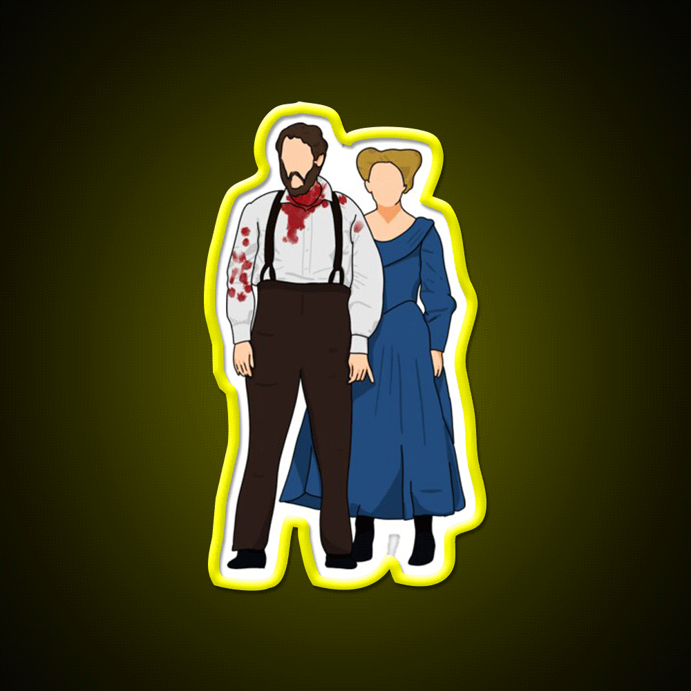 Sweeney Todd Covered In Blood And Mrs Lovett Barber Shop Led Neon Sign - Custom LED neon sign front view