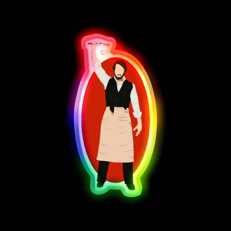 Sweeney Todd Revival Barber Shop Haircut Led Neon Sign - LED neon sign close-up detail