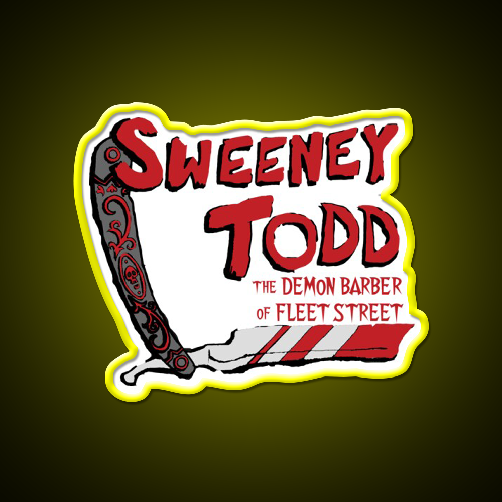 Sweeney Todd Title Print Barber Shop Haircut Led Neon Sign - LED neon sign view 7