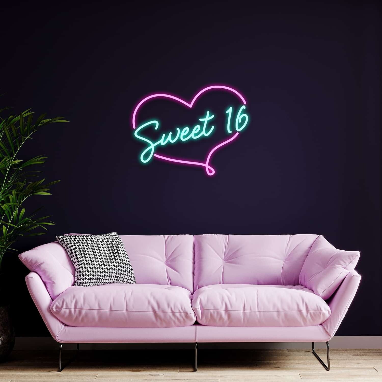 Sweet 16 Heart Neon Sign | Shineneon