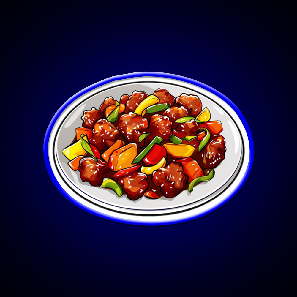Sweet And Sour Pork Led Neon Sign Chinese Food Rgb Color
