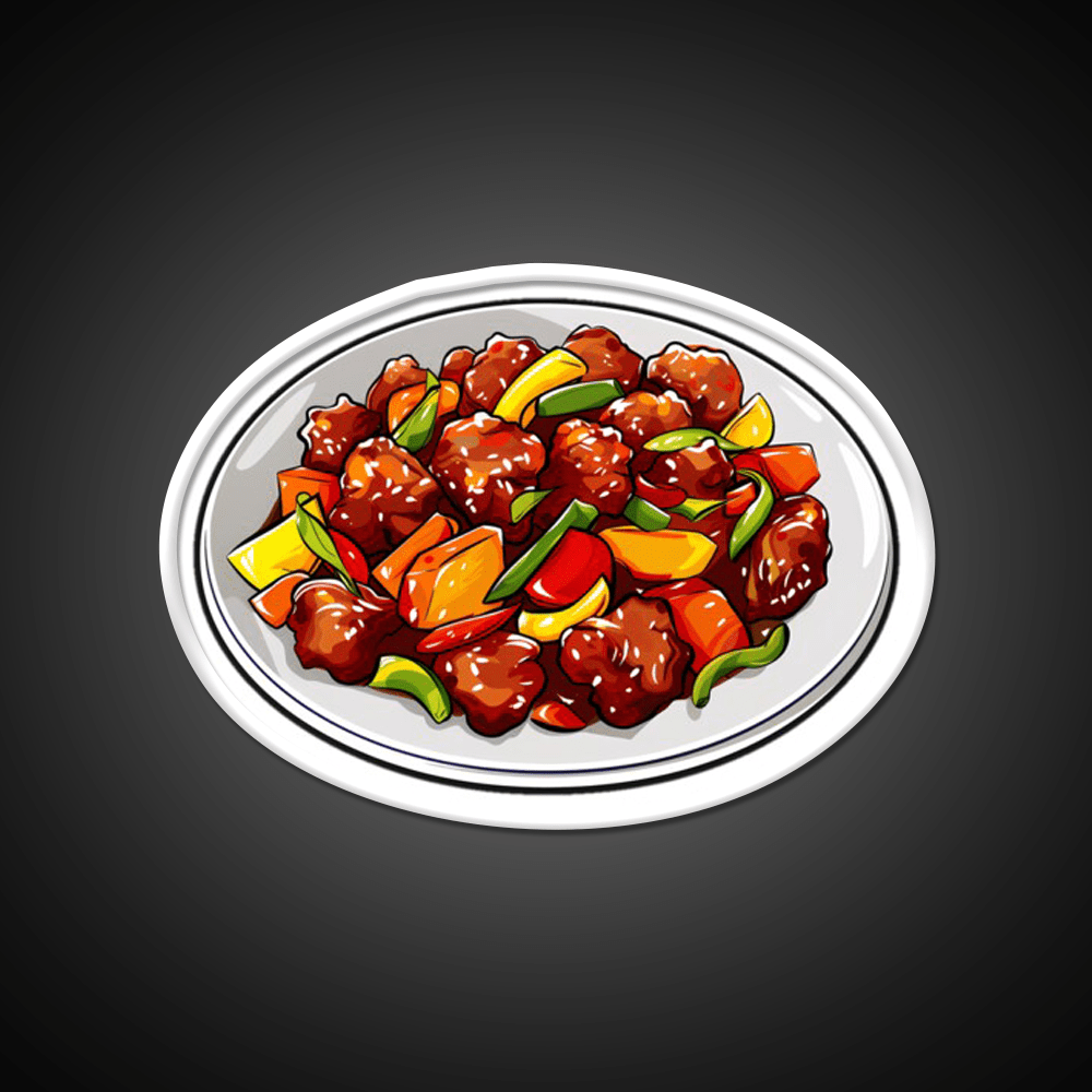 Sweet And Sour Pork Led Neon Sign Chinese Food Rgb Color - Shineneon