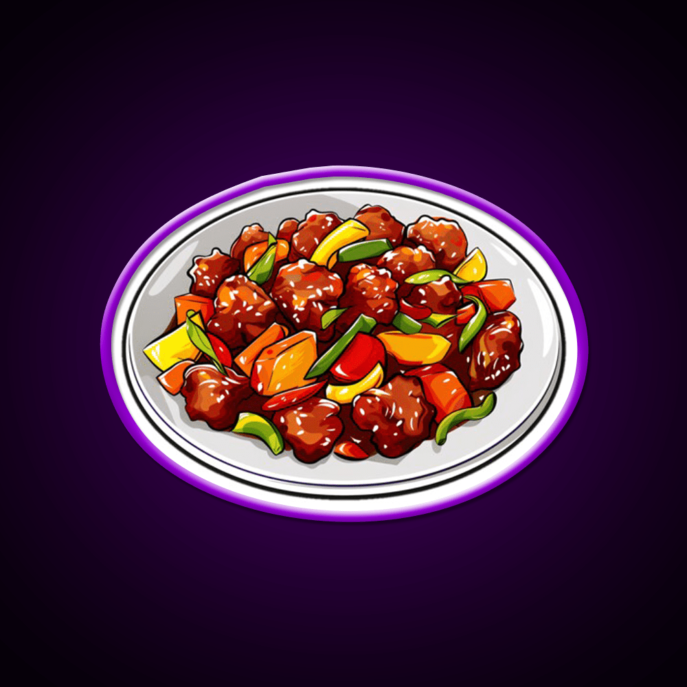 Sweet And Sour Pork Led Neon Sign Chinese Food Rgb Color - Shineneon