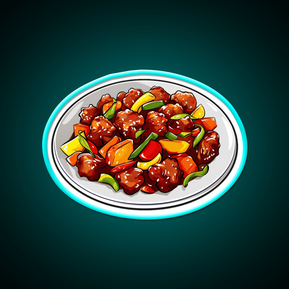 Sweet And Sour Pork Led Neon Sign Chinese Food Rgb Color - Shineneon