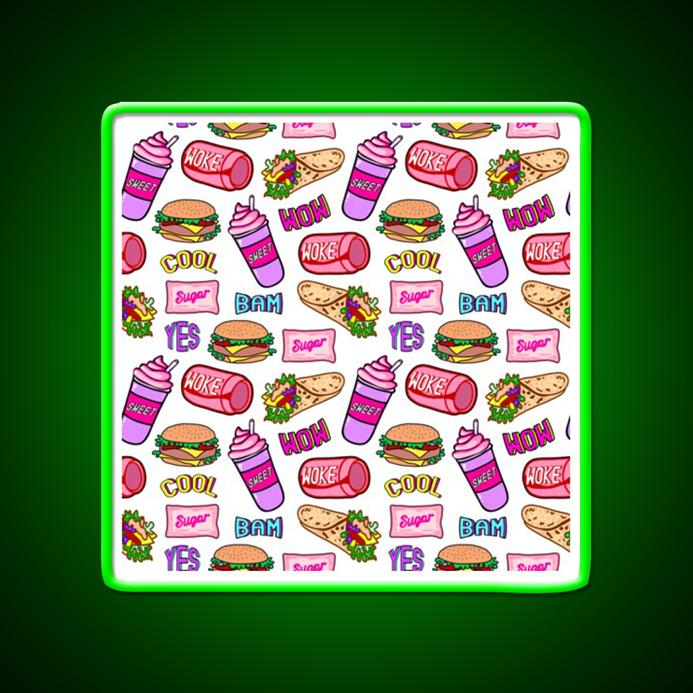 Sweet Life Ii Fast Food Led Neon Sign For Burger Place Rgb Color