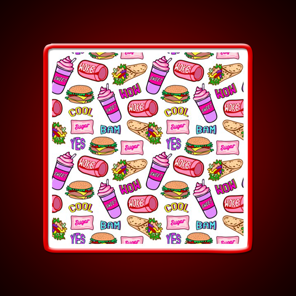 Sweet Life Ii Fast Food Led Neon Sign For Burger Place Rgb Color