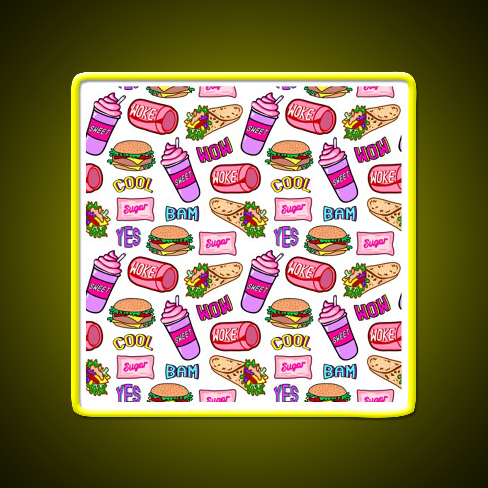 Sweet Life Ii Fast Food Led Neon Sign For Burger Place Rgb Color