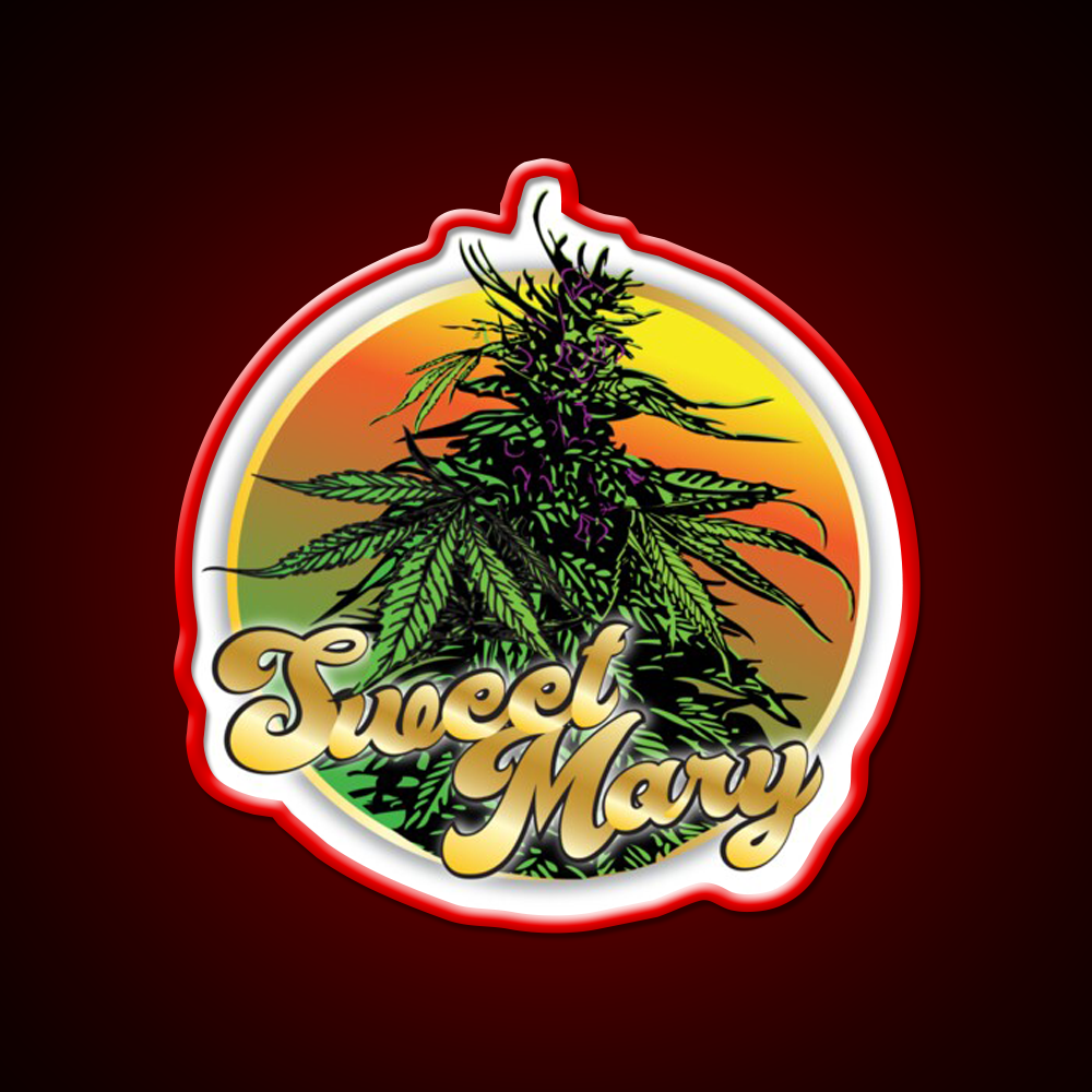 Sweet Mary Hemp Inspired Green Leaf Led Neon Sign Rgb Color - LED neon sign view 10