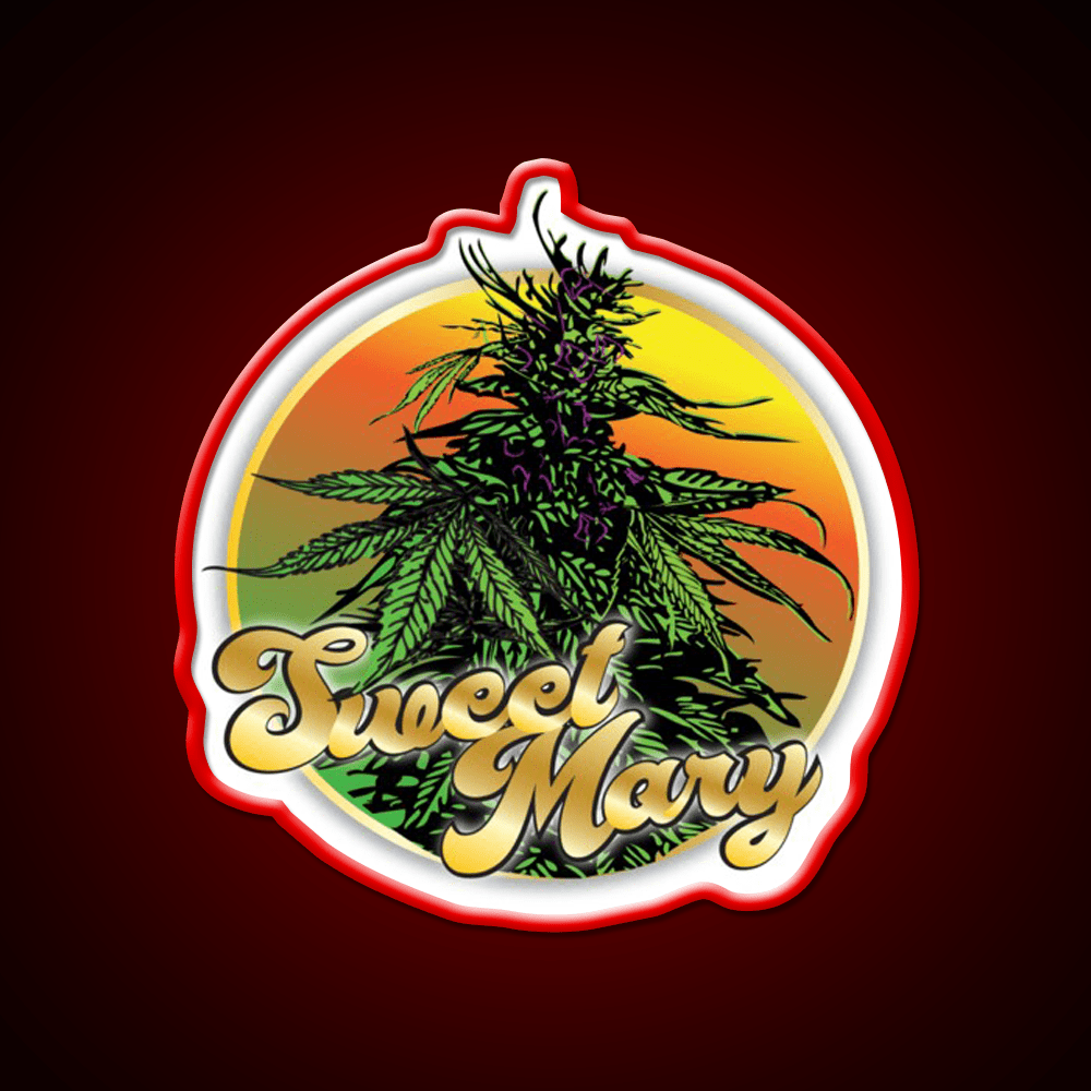 Sweet Mary Hemp Inspired Green Leaf Led Neon Sign Rgb Color - Shineneon