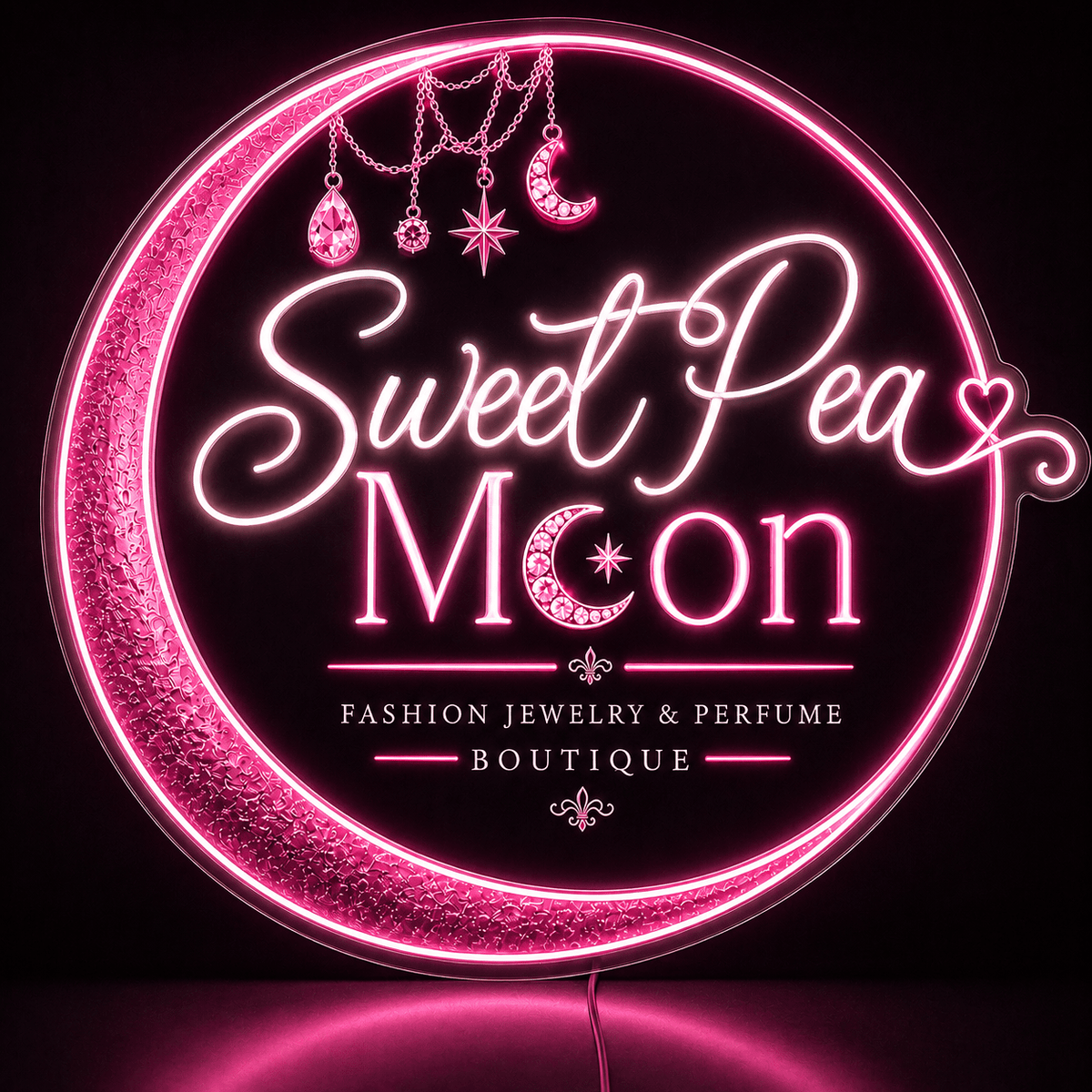 Sweet Pea Moon Custom LED Neon Sign - Shineneon