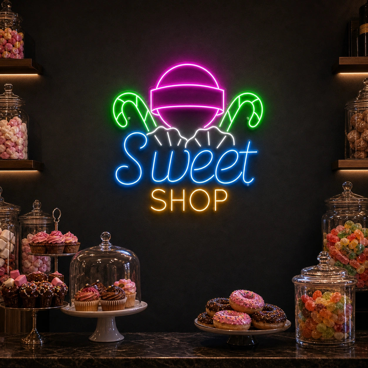 Sweet Shop LED Neon Sign Garage Man Cave Neon Sign high-converting product image