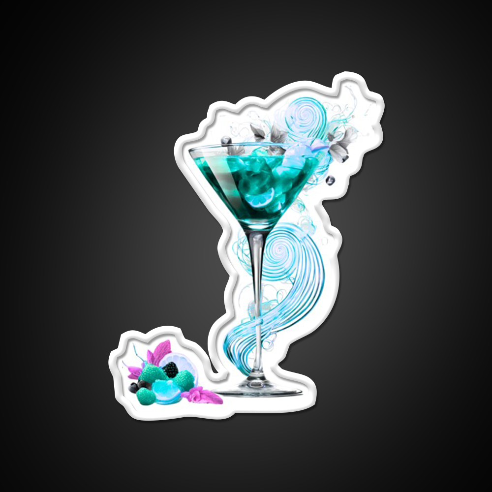 Swirl Cocktail Glass Art Deisign Cocktail Bar Decor Led Neon Sign Rgb Color - LED neon sign view 11