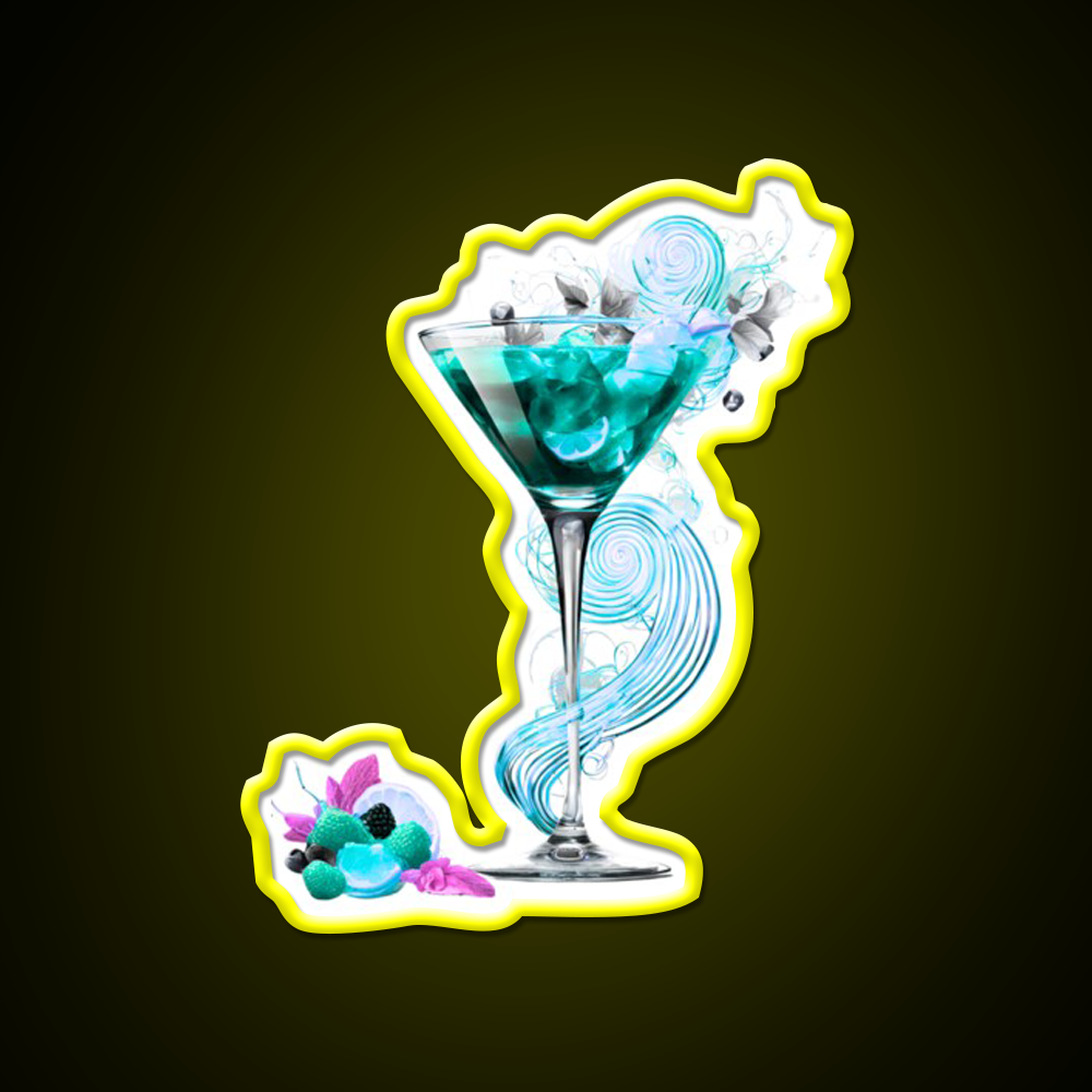 Swirl Cocktail Glass Art Deisign Cocktail Bar Decor Led Neon Sign Rgb Color - LED neon sign view 7