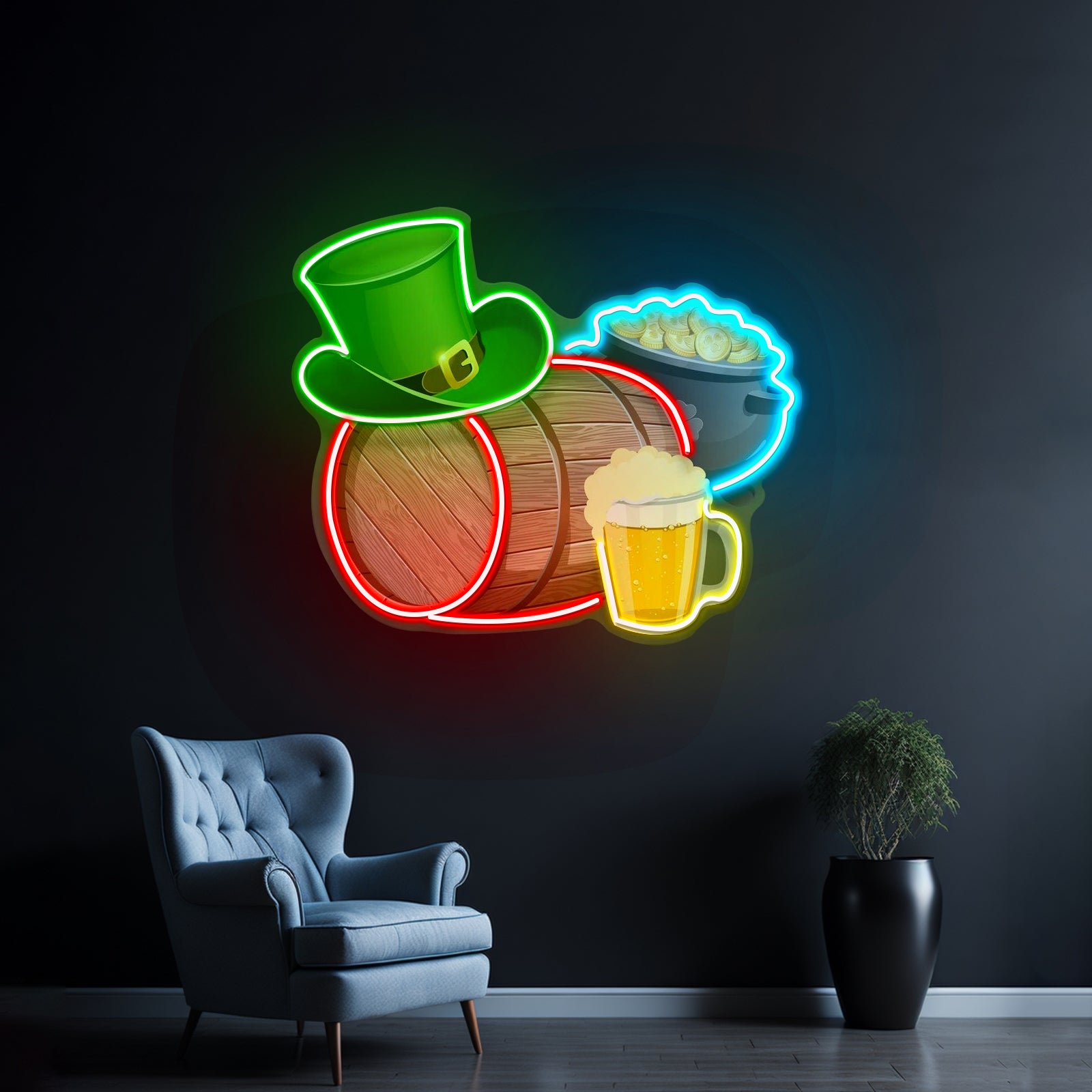 Symbol Saint Patrick Day Led Signs Artwork For Sale