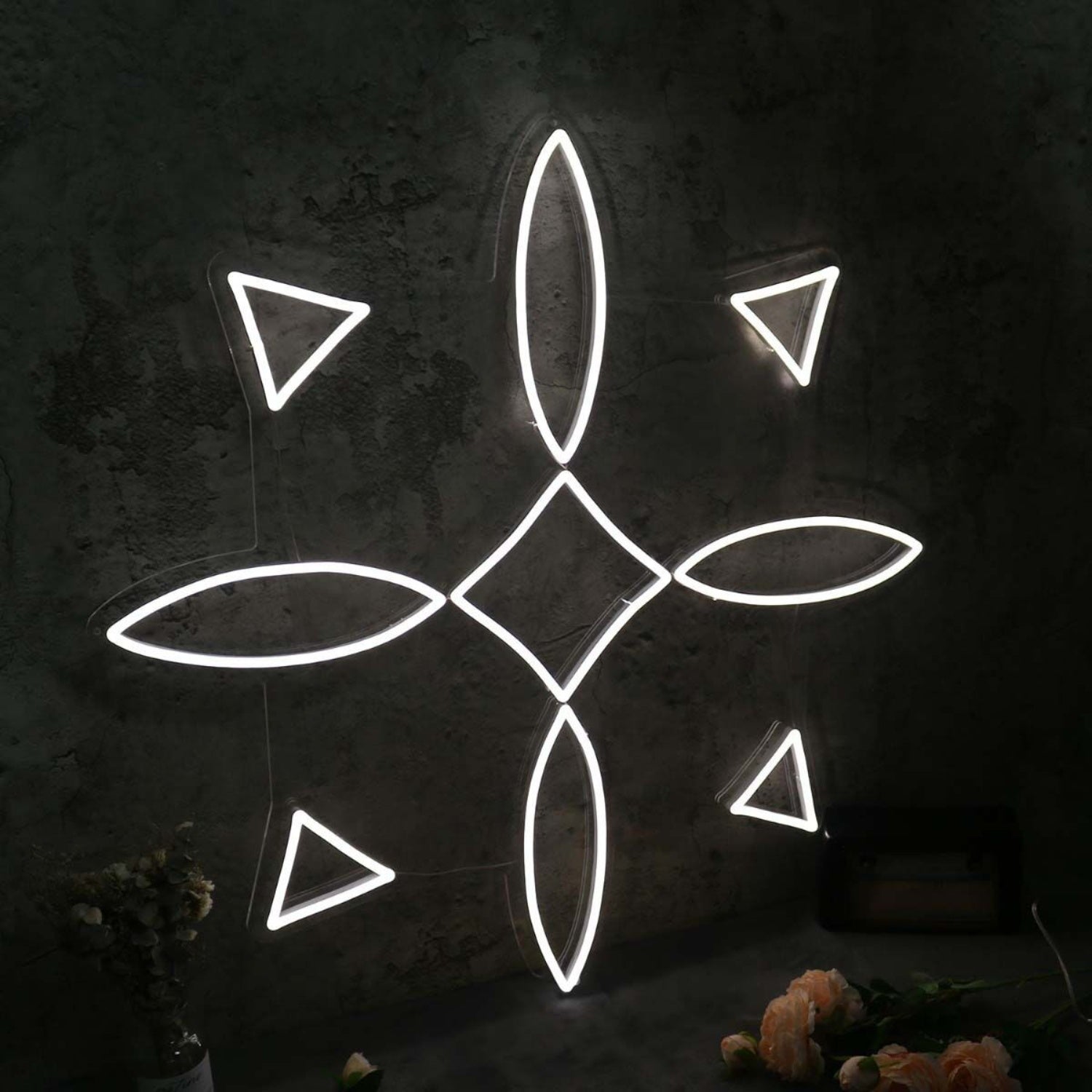 Symmetrical Aesthetic Pattern White Led Neon Sign - Shineneon