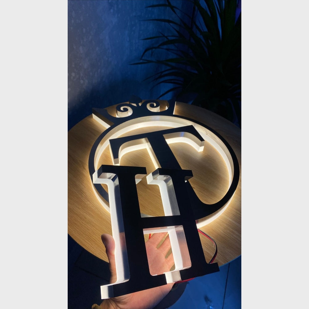 T And H 3D Backlit Channel Letters Led Light Sign