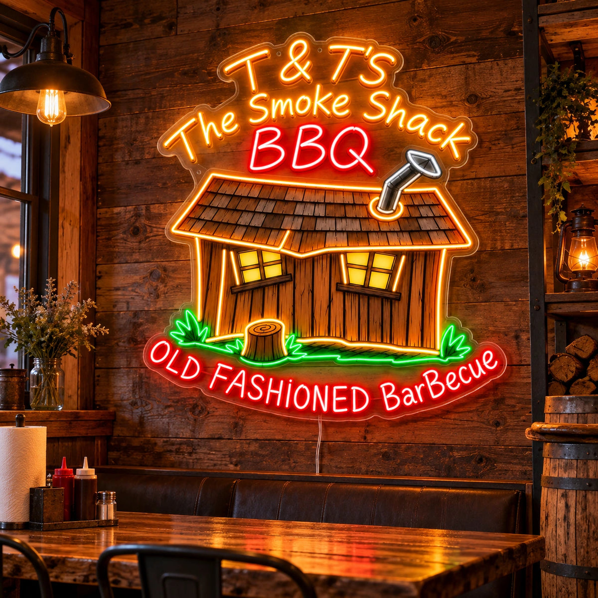 T&T'S Smoke Shack Bbq Custom LED Neon Sign | ee69692de5f4d80782af23de9598fa605a8f107051af0f8c15caa2d1ff9be5ac | natural_light
