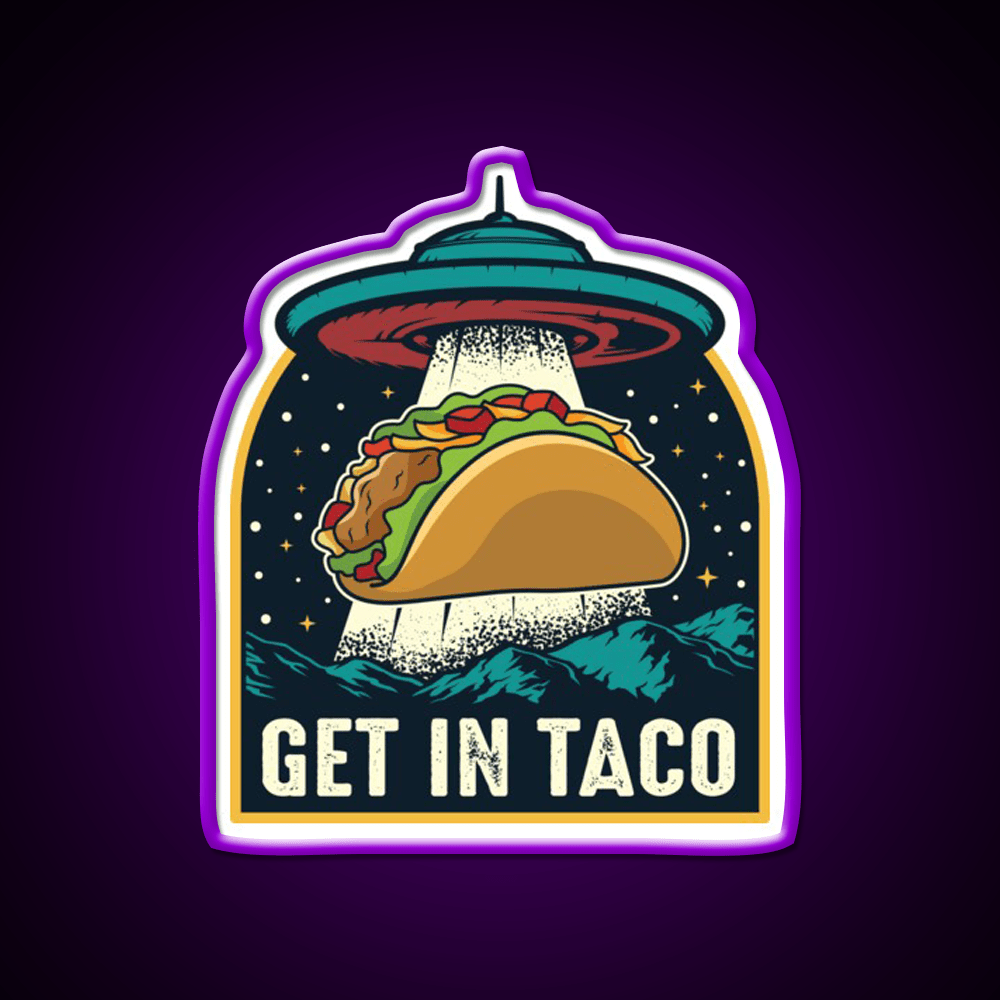 Taco Abduction Taco Led Neon Sign Mexican Food Sign Rgb Color - Shineneon