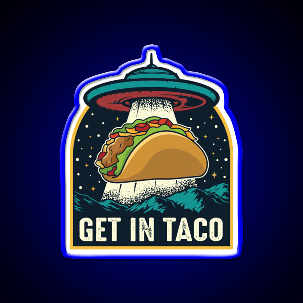 Taco Abduction Taco Led Neon Sign Mexican Food Sign Rgb Color - Shineneon