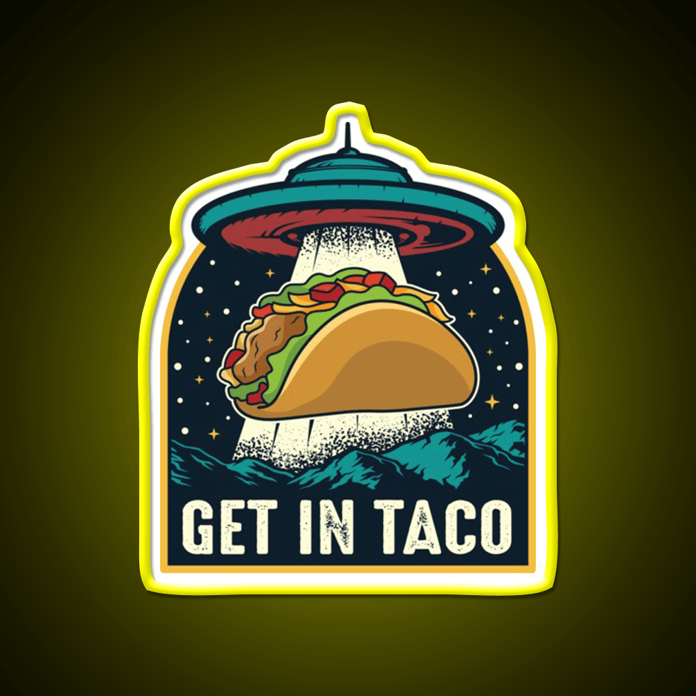 Taco Abduction Taco Led Neon Sign Mexican Food Sign Rgb Color - Shineneon