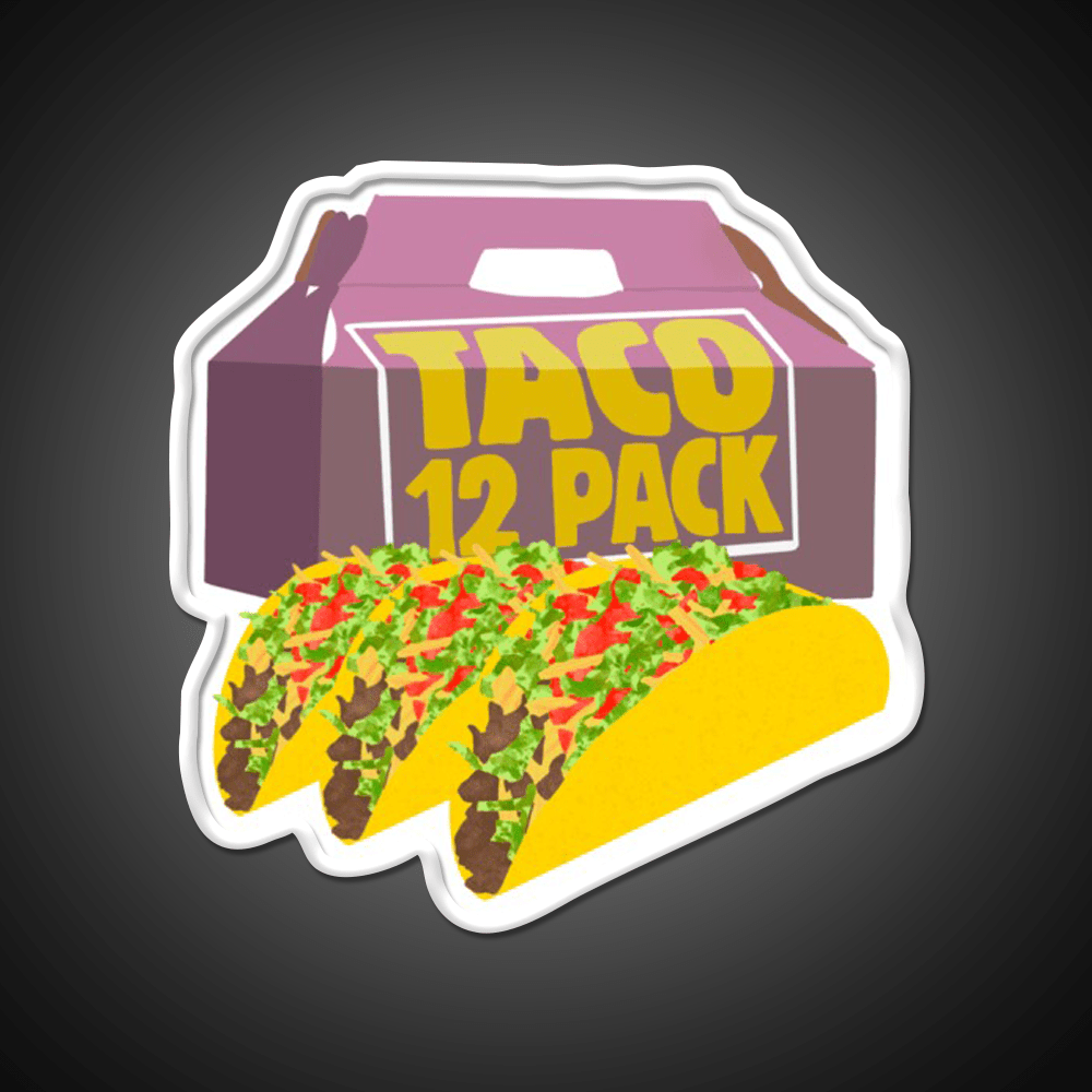 Taco Bell 12 Pack Box Crunchy Fast Food Led Neon Sign For Burger Place Rgb Color - Shineneon