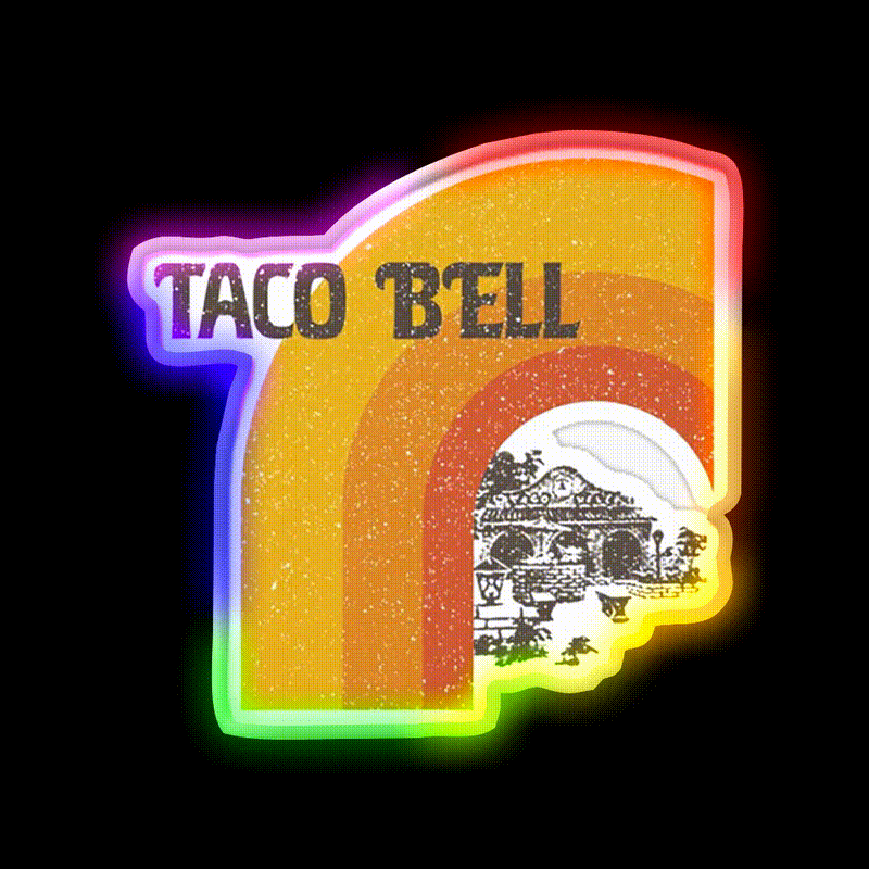 Taco Bell Fast Food Led Neon Sign For Burger Place Wall Art Rgb Color