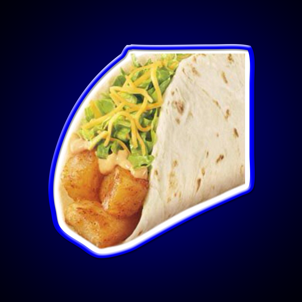 Taco Bell Potato Taco Fast Food Led Neon Sign For Burger Place Rgb Color
