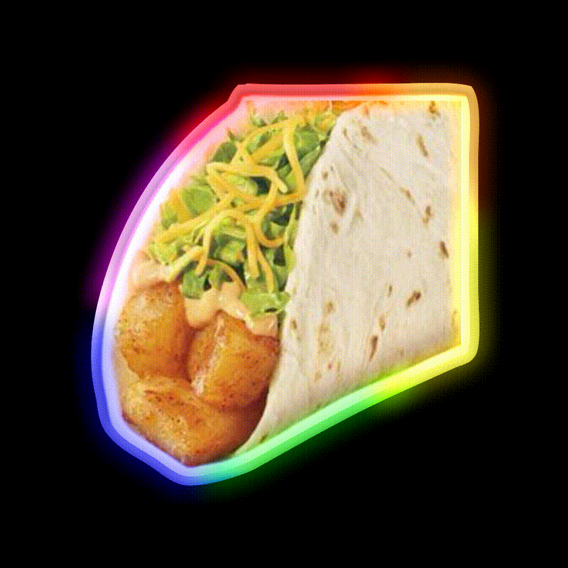 Taco Bell Potato Taco Fast Food Led Neon Sign For Burger Place Rgb Color