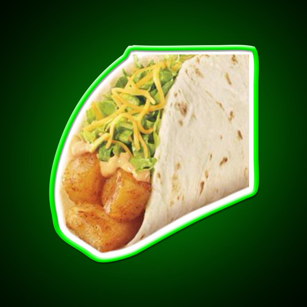 Taco Bell Potato Taco Fast Food Led Neon Sign For Burger Place Rgb Color