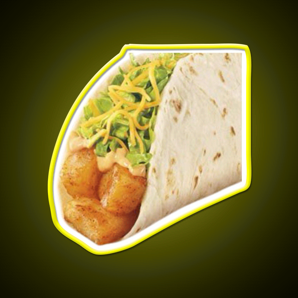 Taco Bell Potato Taco Fast Food Led Neon Sign For Burger Place Rgb Color