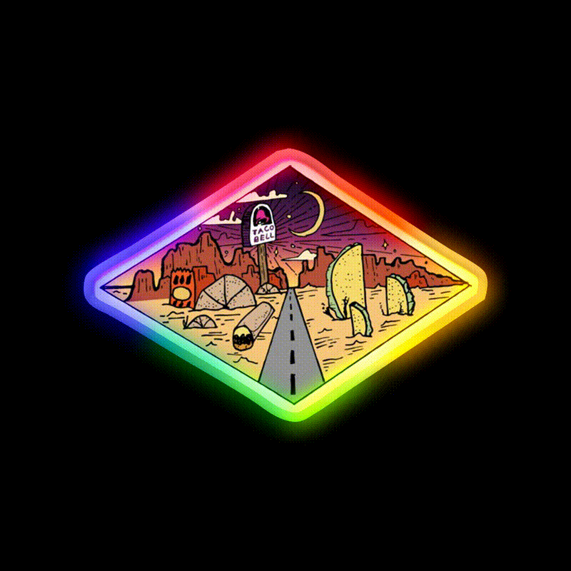 Taco Bell Scenery Fast Food Led Neon Sign For Burger Place Rgb Color