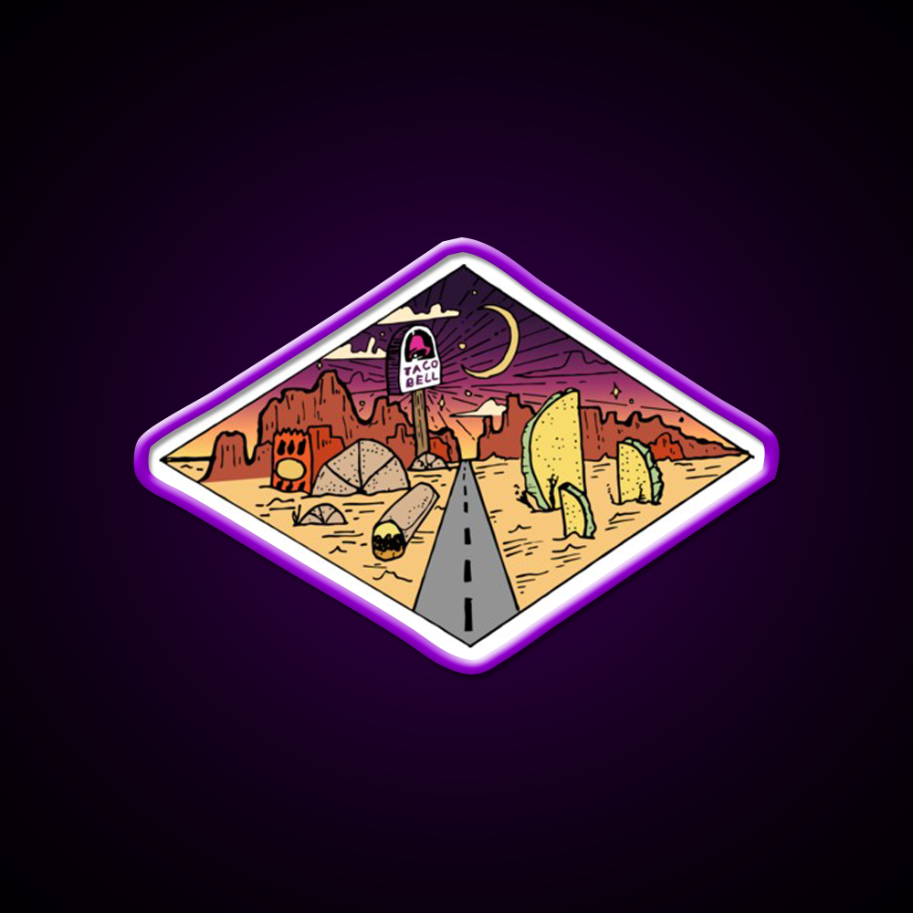 Taco Bell Scenery Fast Food Led Neon Sign For Burger Place Rgb Color