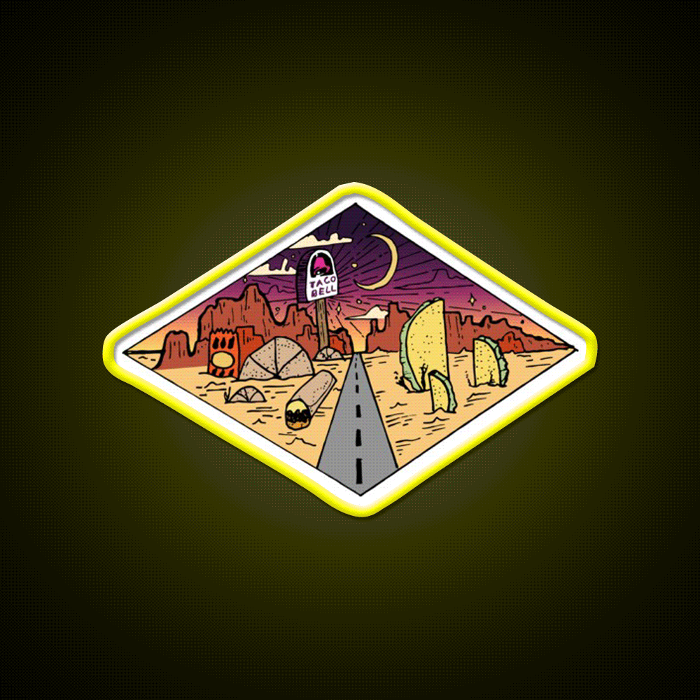 Taco Bell Scenery Fast Food Led Neon Sign For Burger Place Rgb Color