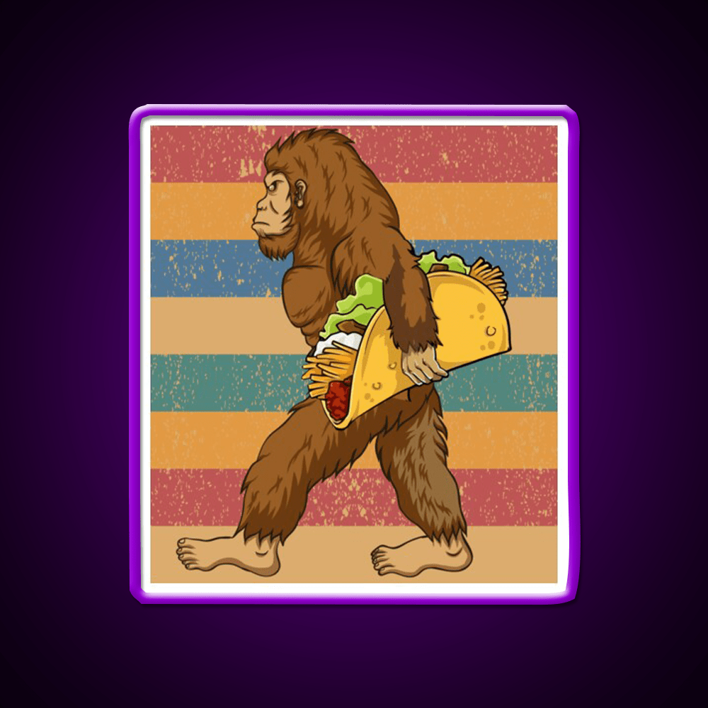 Taco Bigfoot Sasquatch Tacos Lover Taco Led Neon Sign Rgb Color - Shineneon