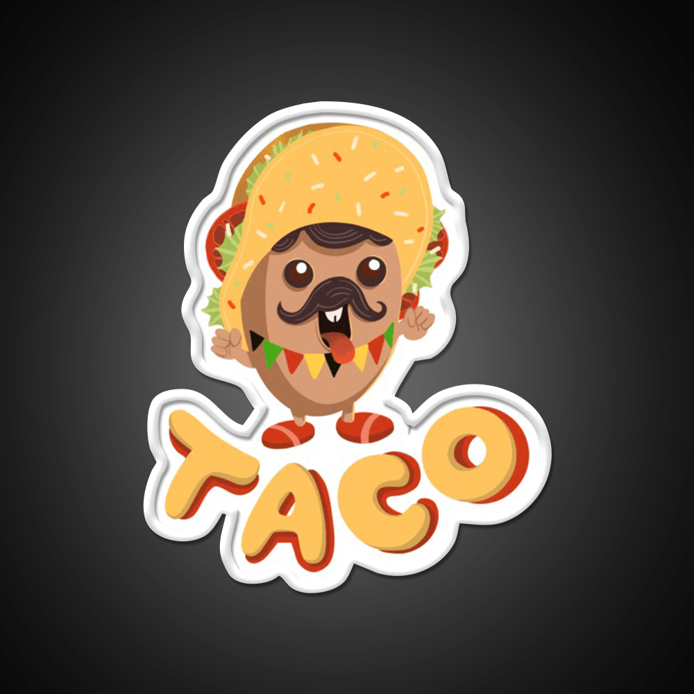 Taco Boy Snack Mexican Food Taco Led Neon Sign Mexican Food Sign Rgb Color - Shineneon