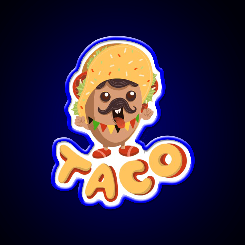Taco Boy Snack Mexican Food Taco Led Neon Sign Mexican Food Sign Rgb Color - Shineneon